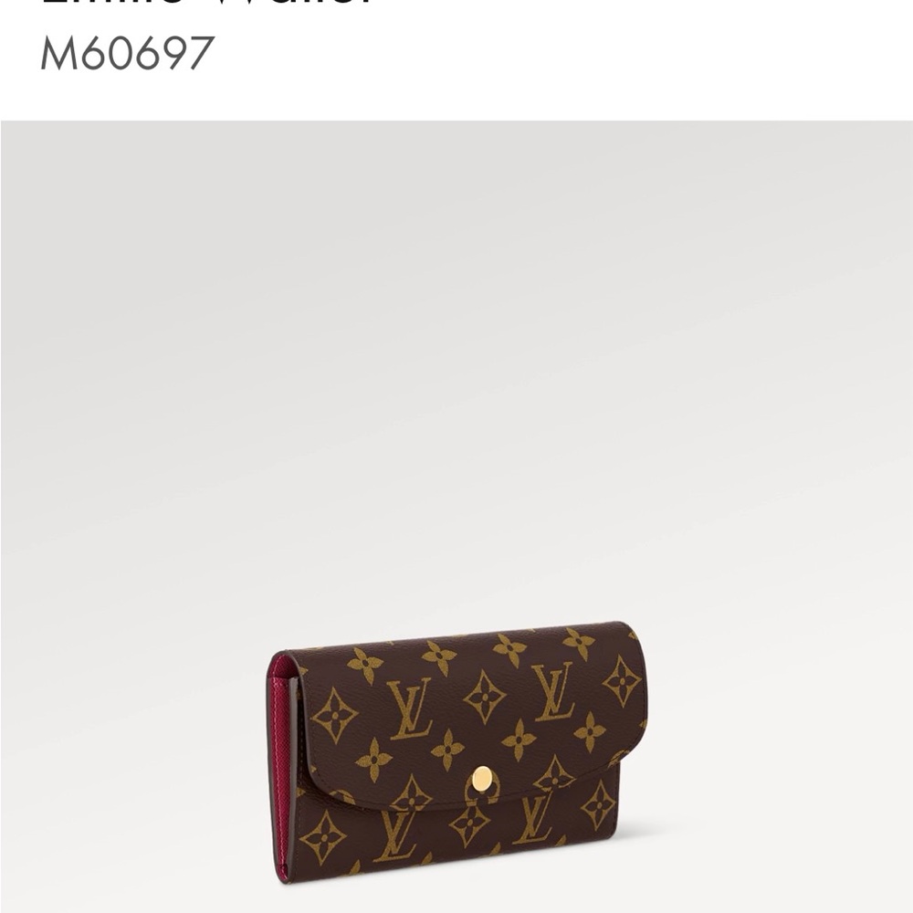 Louis Vuitton Monogram Canvas Wallet with Red Interior Trim